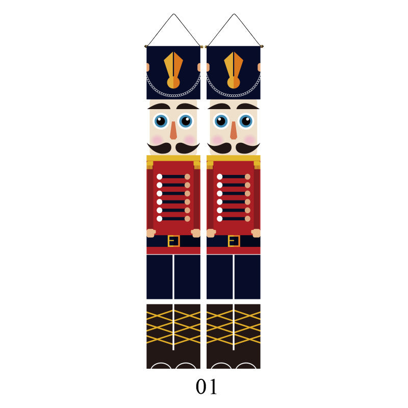 Christmas Lattice Couplet Curtain Hanging Flag Decoration