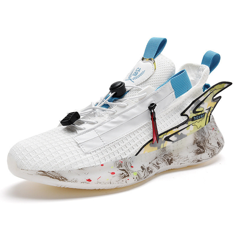 Popcorn Running Shoes Men's Casual Flying Knit Sneakers
