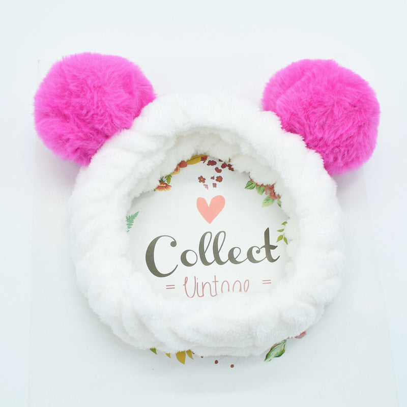 Cute Panda Ear Fleece Headband – Soft Makeup & Skincare Hair Wrap