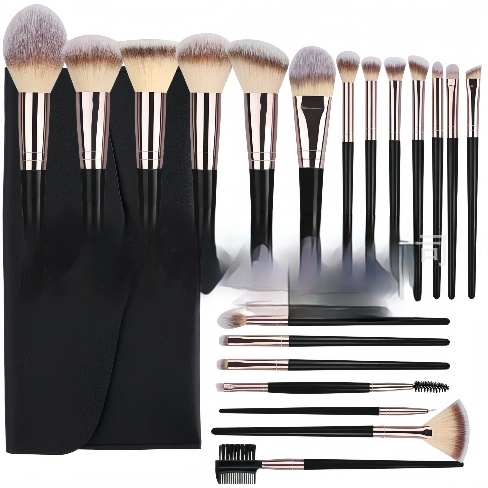 Makeup Brush Set – Professional Black Collection with Multiple Options (3, 10, 15, 18, or 20 Pieces)