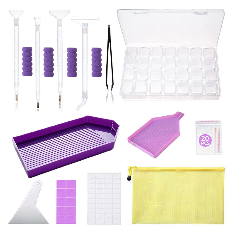 Purple Diamond Painting Tool Set – Dotting Pen Kit with Accessories