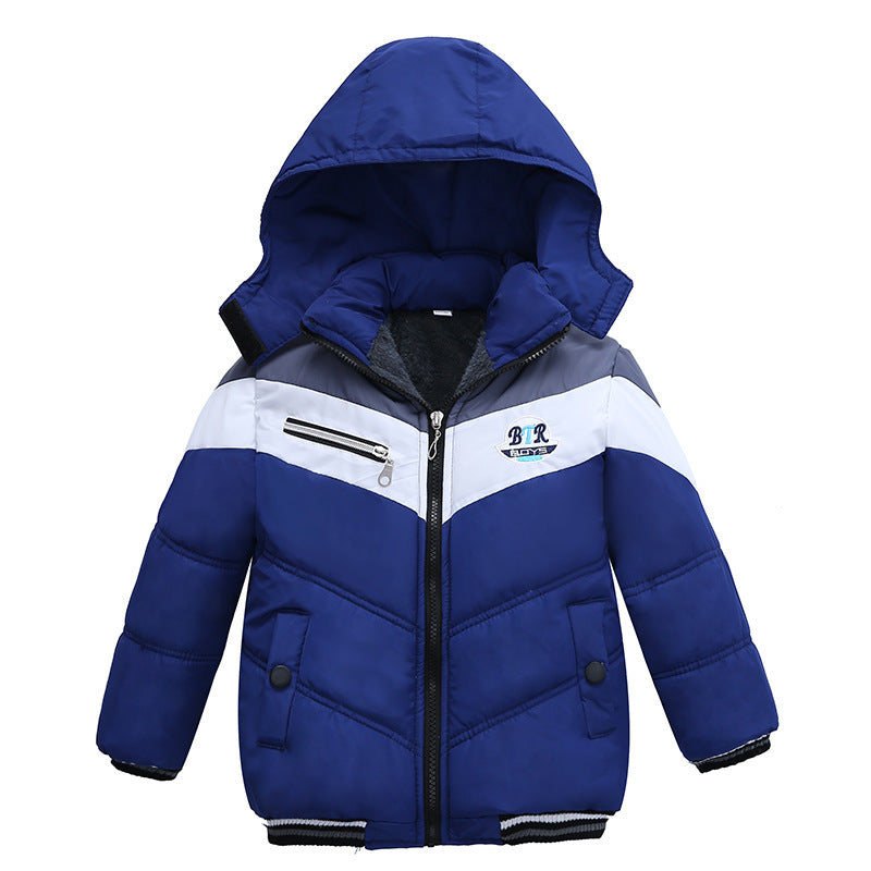 Kids Hooded Padded Jacket Polyester Korean Style Regular
