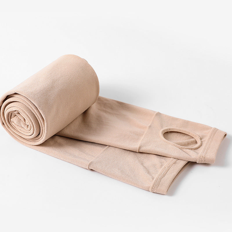Bare Leg Sock Artifact – Flesh-Colored Velvet Leggings
