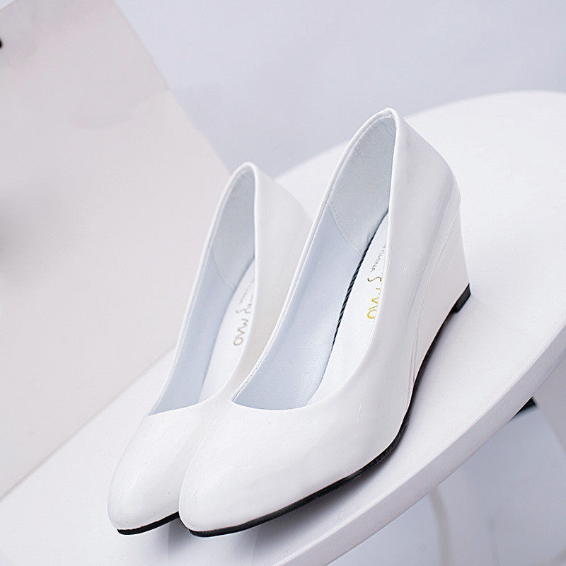 Bowknot Round Toe Wedge Single Shoes Women