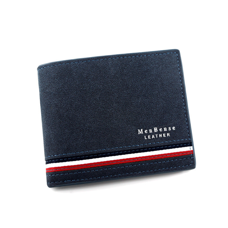 Men's Slim PU Leather Silk Wallet with Letter Pattern