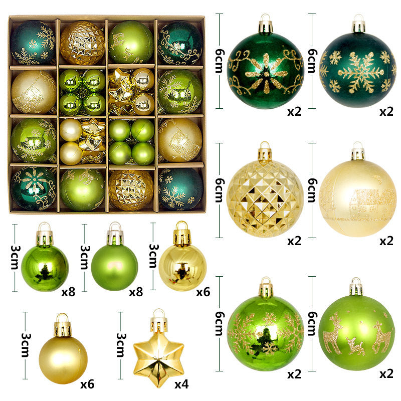 44PCS Painted Shaped Paper Box Electroplating Ball Pendant