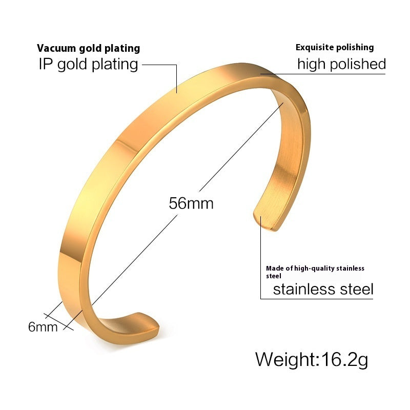 Stainless Steel Glossy Bracelet With Drill