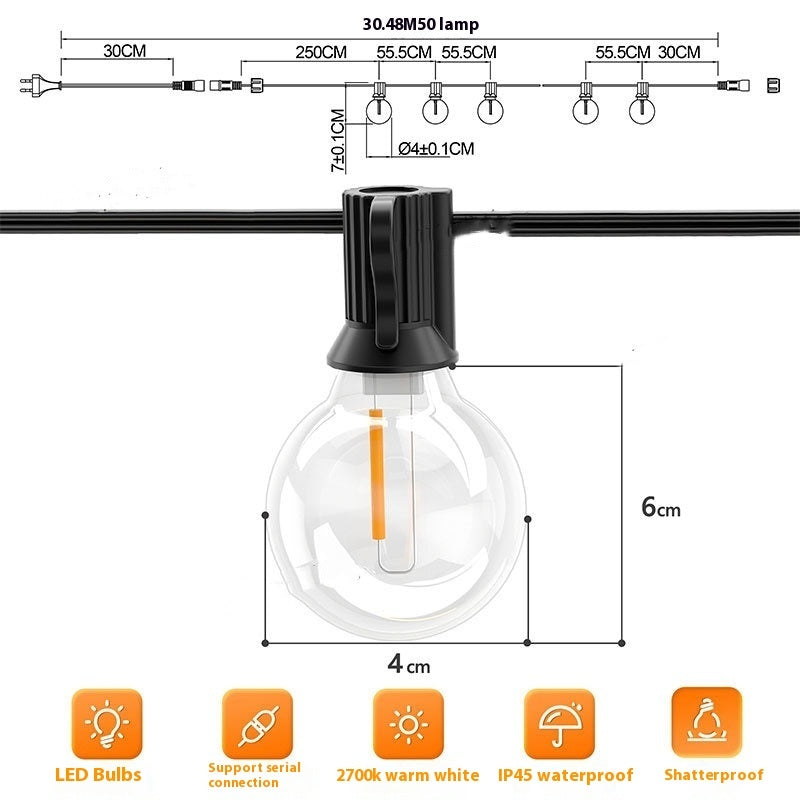 Outdoor G40 Globe String Lights Waterproof LED Festival Decoration