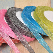 Silk And Polyester Ribbon With Silver Wire For Gift Wrap