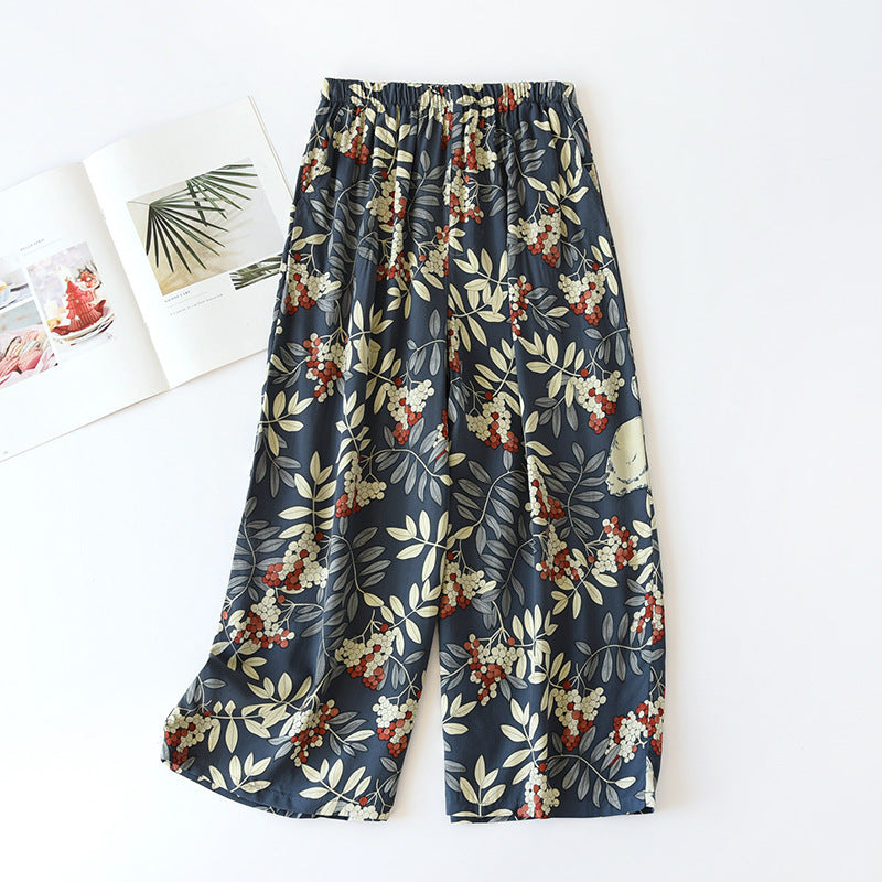 Women’s Lounge Pants – Loose Casual Home Trousers, Soft Elastic Waist with Pockets