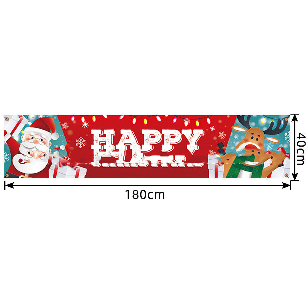 Christmas Banner Red Background Cloth Garden Lattice Hanging Flag
