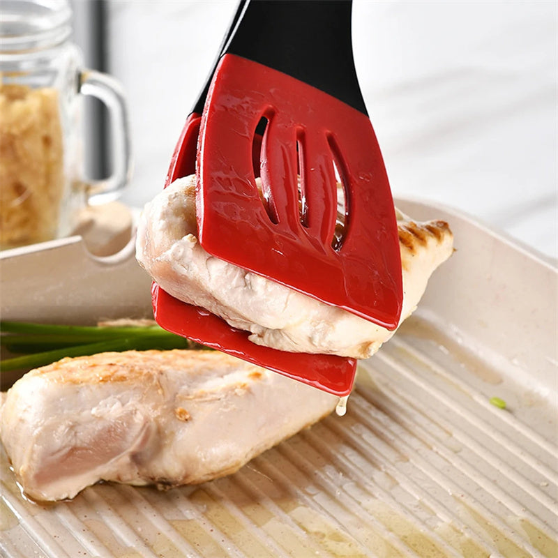 3-in-1 Silicone Frying Spatula Clip – Multi-Function Turner for Steak, Pancakes & More