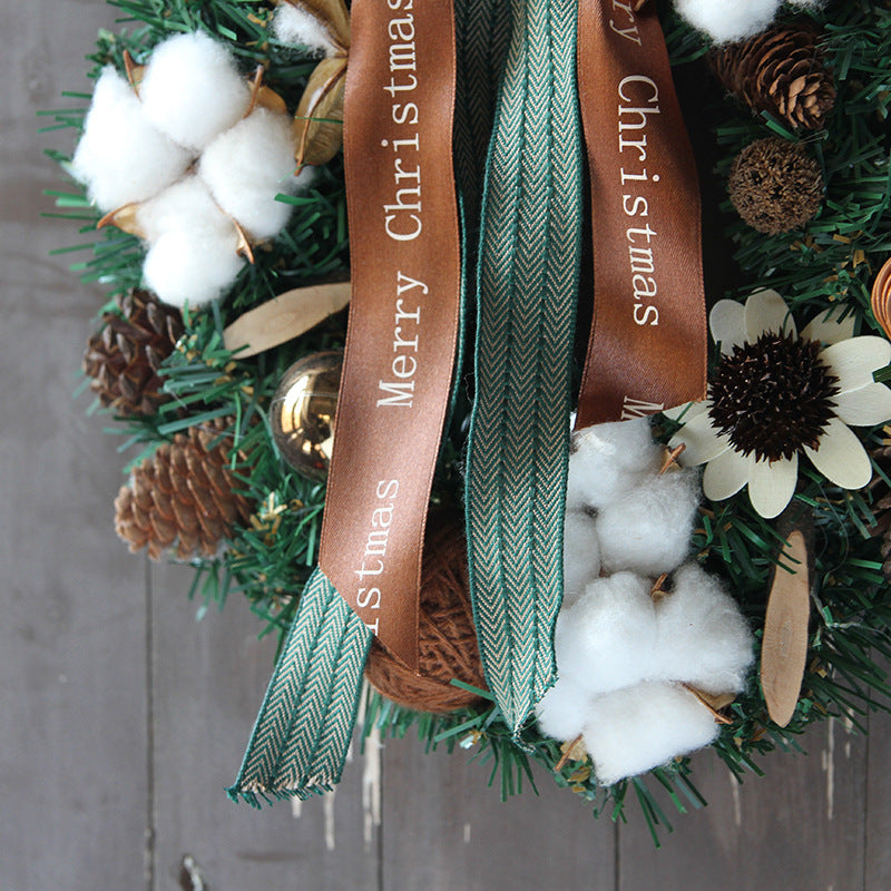 Simulation Cotton Pine Cone Door Hanging Christmas Home Decoration