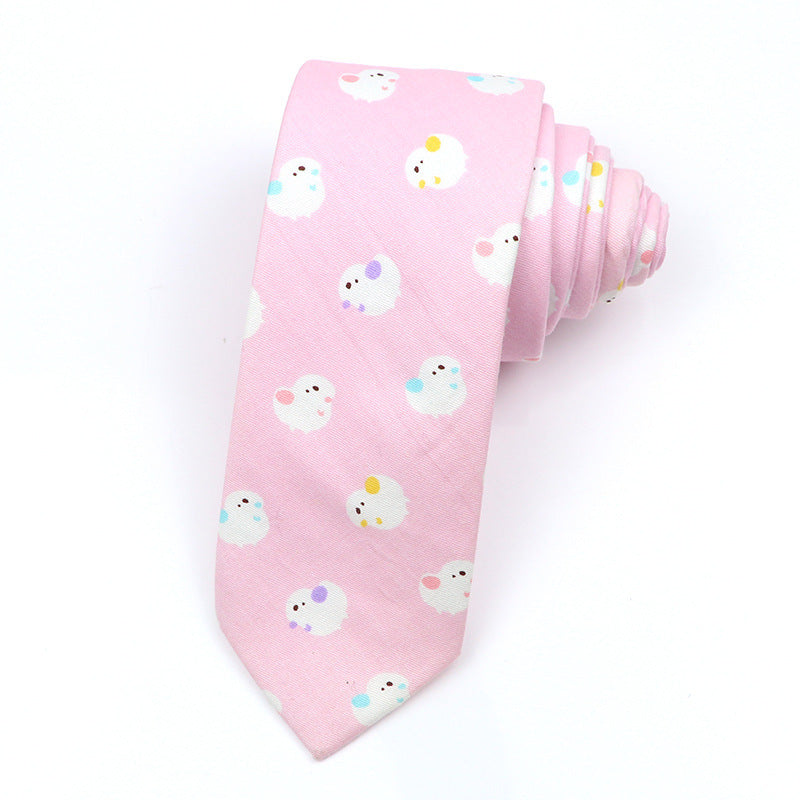 Cartoon Print Cotton Bow Tie – Casual Style