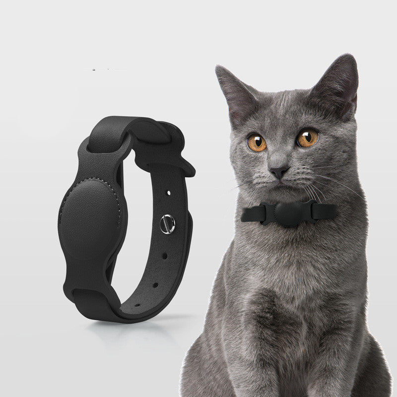 Anti-lost Device Cat And Dog Pet Collar Chain Leather Protective Cover