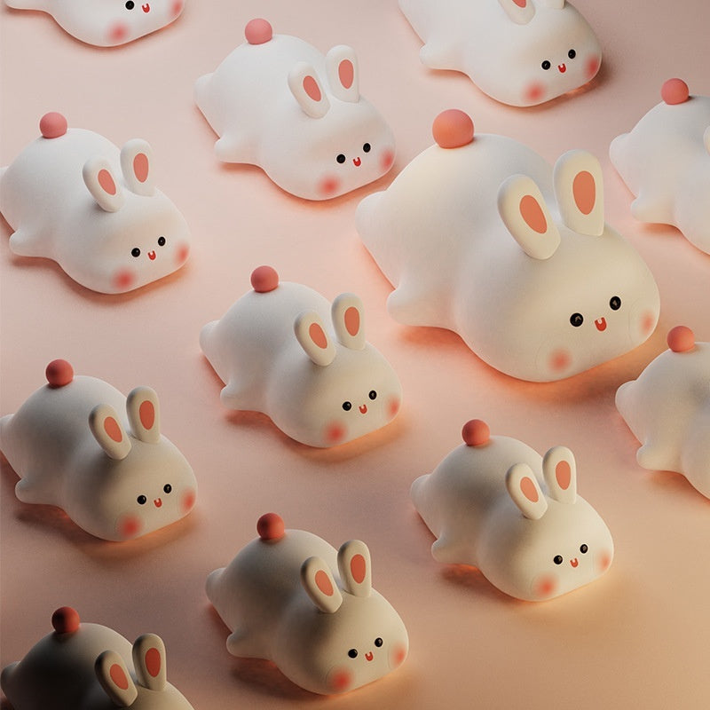 Silicone Rabbit LED Night Light With Touch Sensor Safe