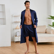 Men's Robes Shorts Suit Solid Color Homewear