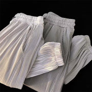 Men’s Ice Silk Casual Pants – Ankle-Tied Loose Fit Sports Trousers
