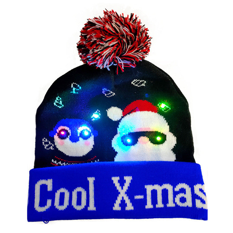 LED Light Up Christmas Knitted Hat Sweater Beanie for Kids and Adults