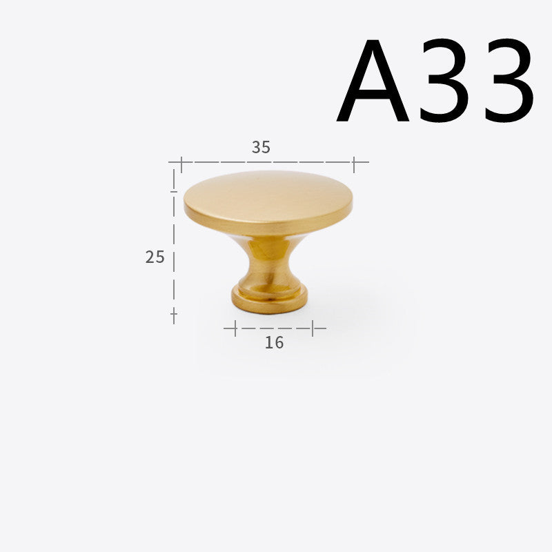 Pure Copper Cabinet Door Handle Golden Light Luxury Brass Handle