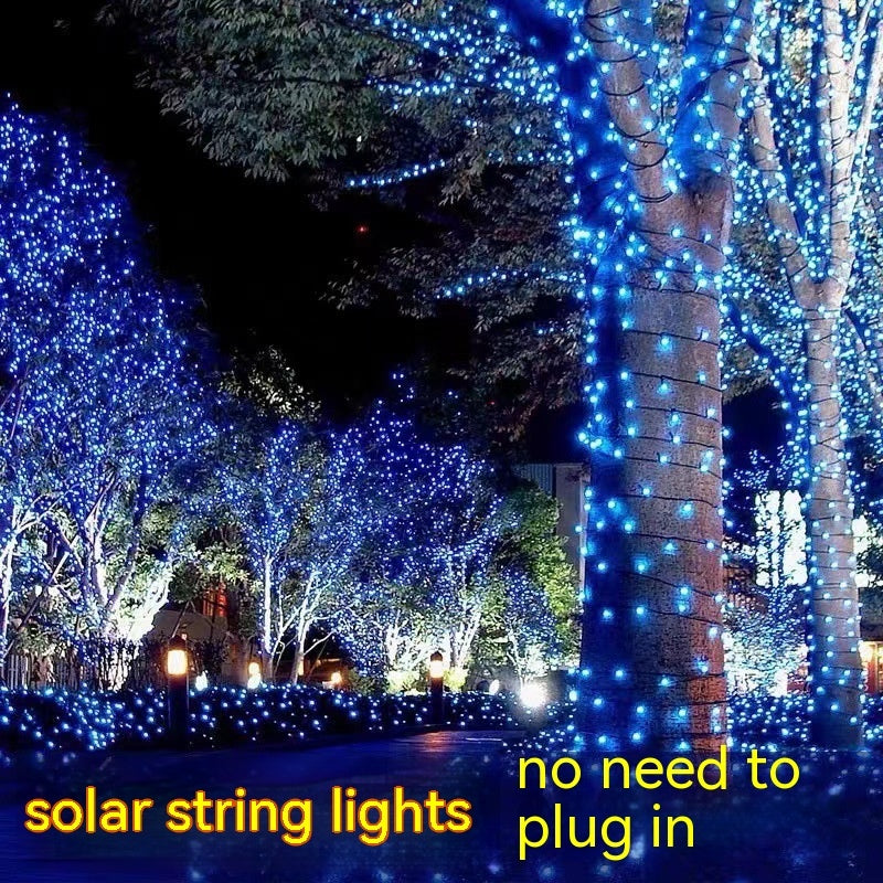 Solar Powered String Lights Outdoor Waterproof LED with 8 Lighting Modes