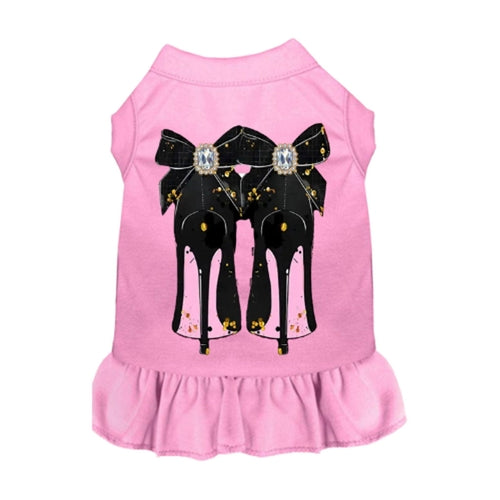 Chic Pink Ruffle Dog Dress with Rhinestone Accents