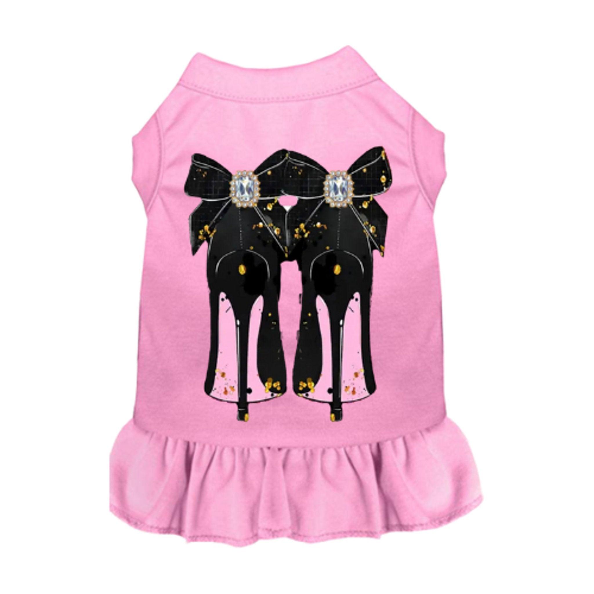 Chic Pink Ruffle Dog Dress with Rhinestone Accents