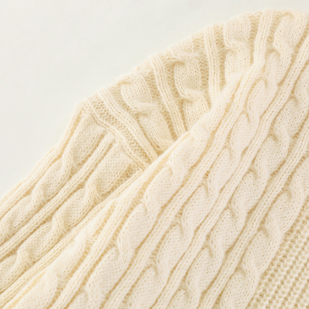 Ripped Solid Color Pullover Sweater Men