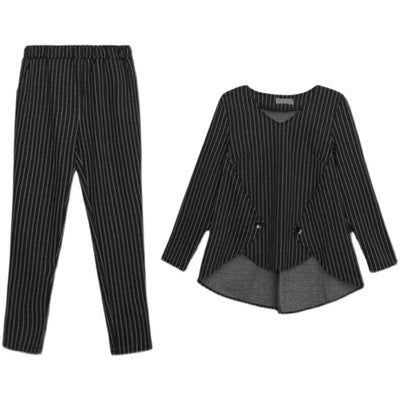 Fat Sister Top Loose Covering Belly Western Style Casual Pants