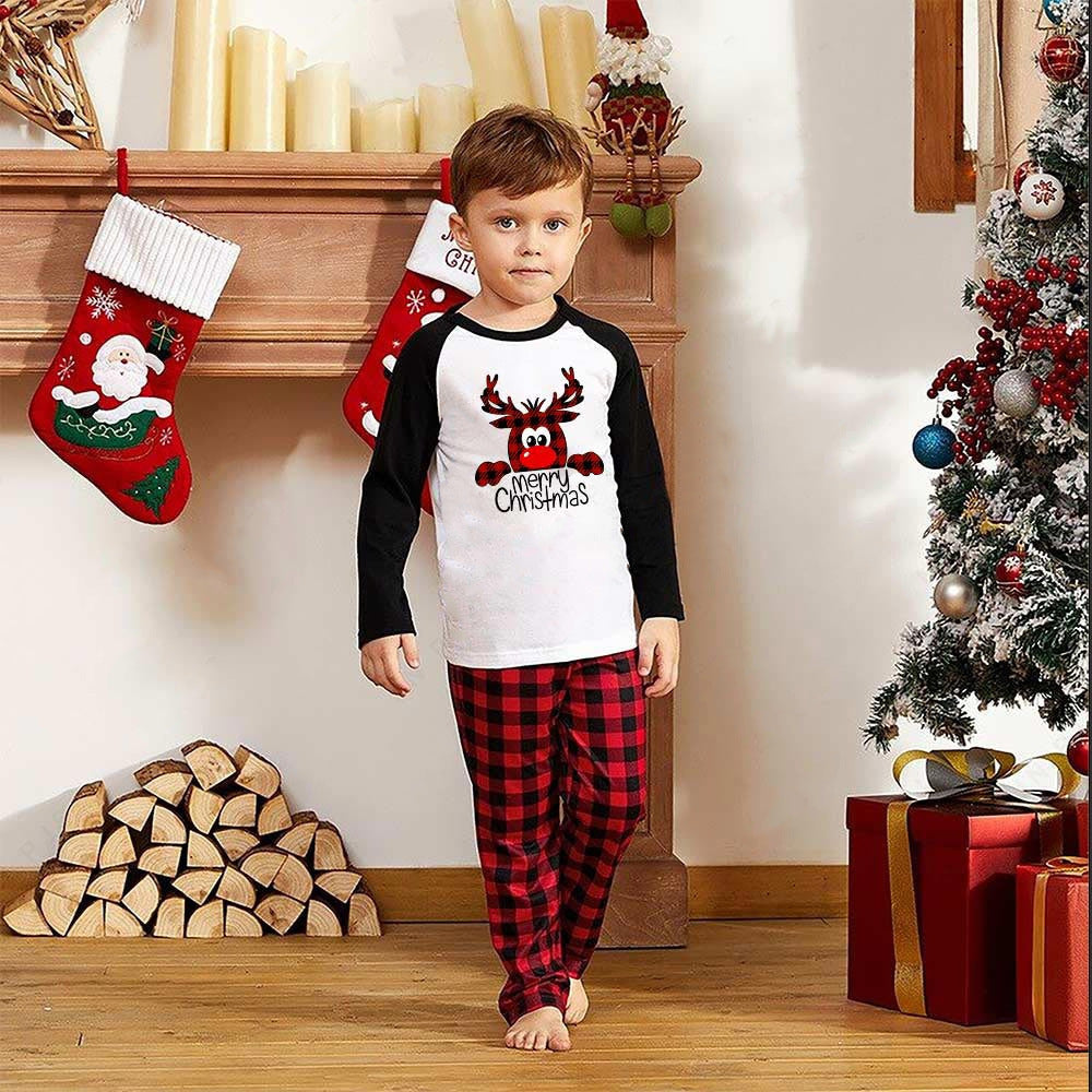 Christmas Deer Print Parent-Child Homewear Suit – Festive Family Pajama Set