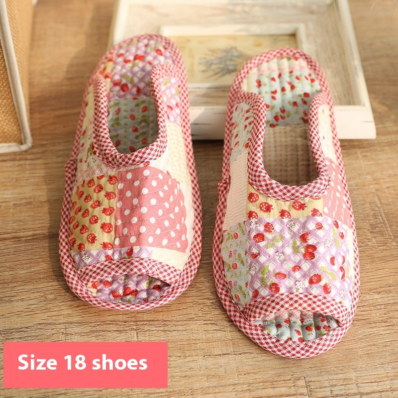 Pastoral Fabric Home Cotton Slippers