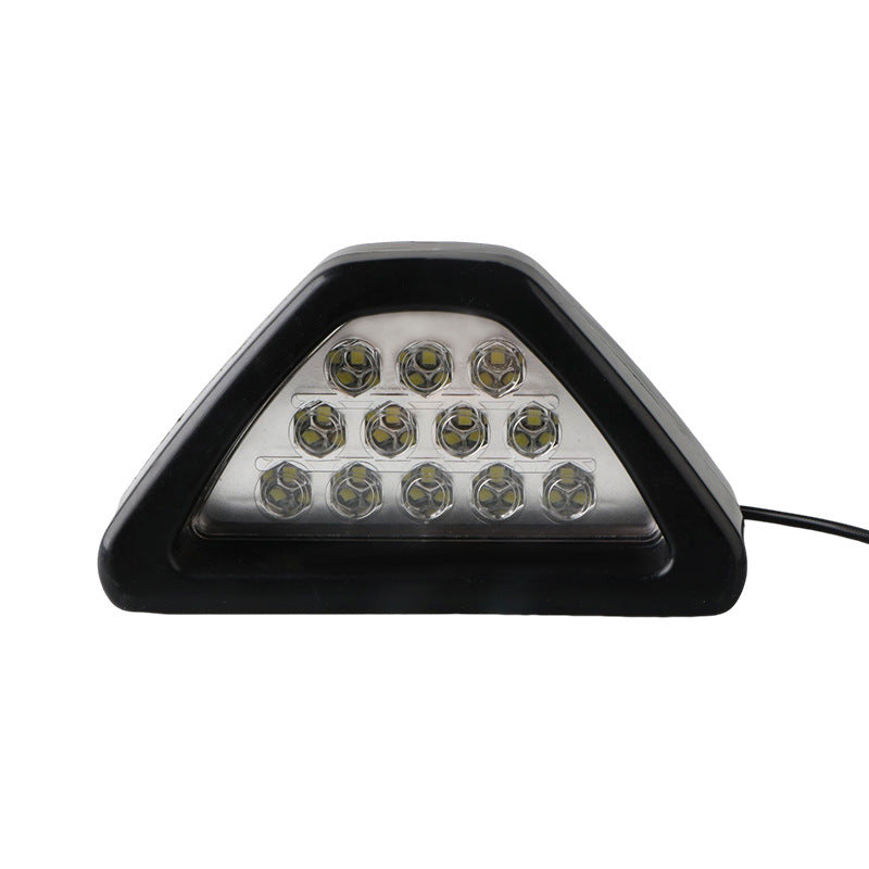 Car Motorcycle Universal LED Rear Fog Light Triangle Brake Warning Light Heelpiece Pilot Light