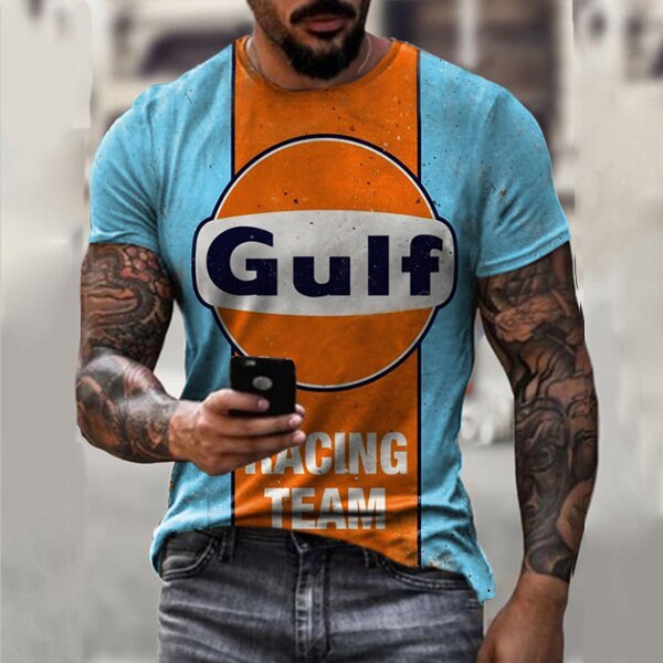 Men's Sports Round Neck Slim Youth Printed T-shirt
