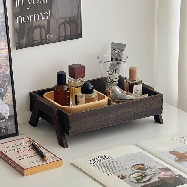 Rectangular Solid Wood Storage Tray