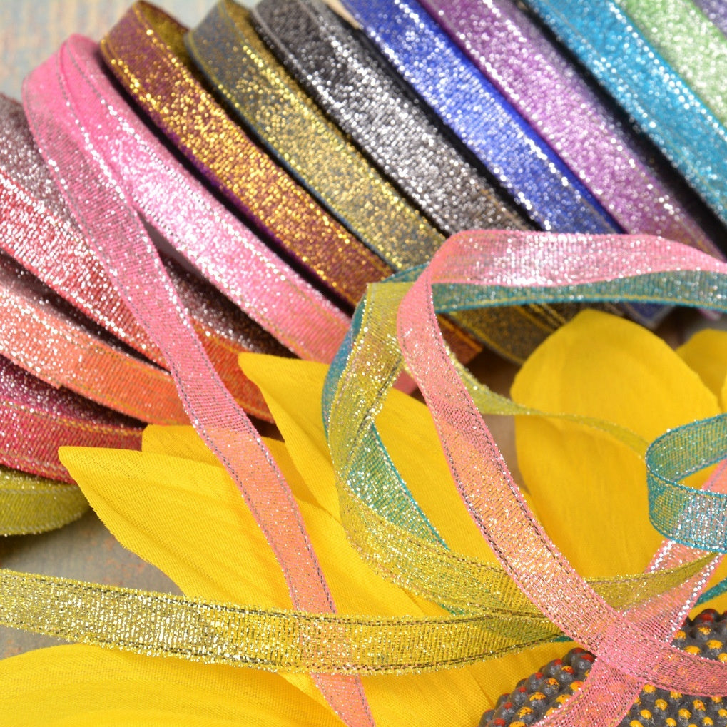Bow Gold Silk Silver Polyester Ribbon – Craft, Gift Wrap & DIY Decoration Ribbon