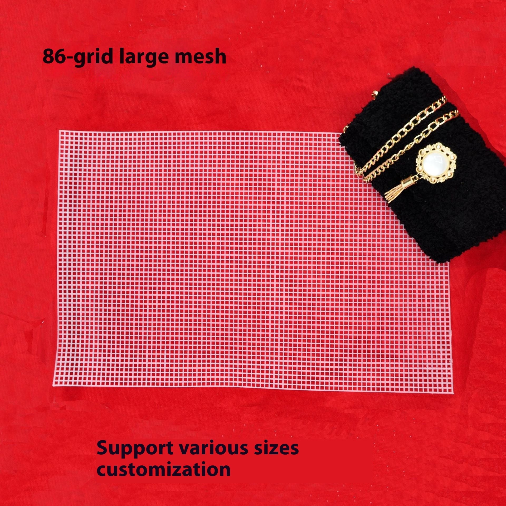 Cloth Woven Knitting Bag with 4mm Plastic Gridding Mesh Plate – DIY Craft Organizer