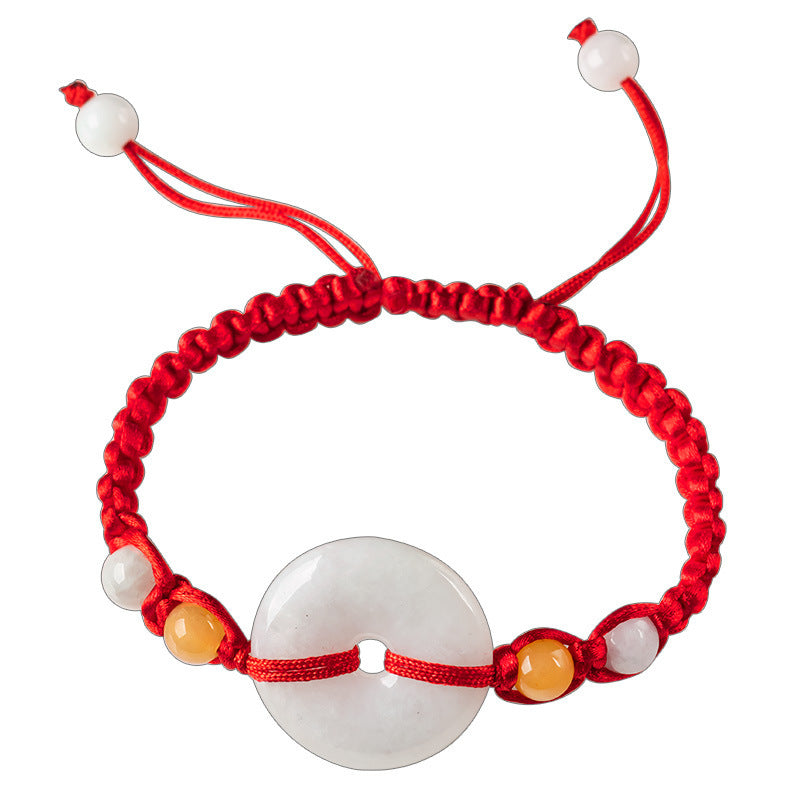 Emerald Round Jade Pendant Bracelet