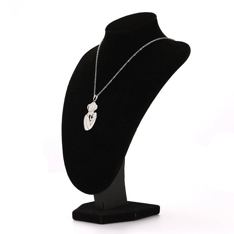 Mother And Baby Stainless Steel Women's Necklace Pendant