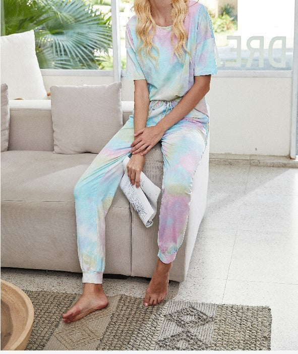 Tie Dye Print One Piece Pajamas Loungewear