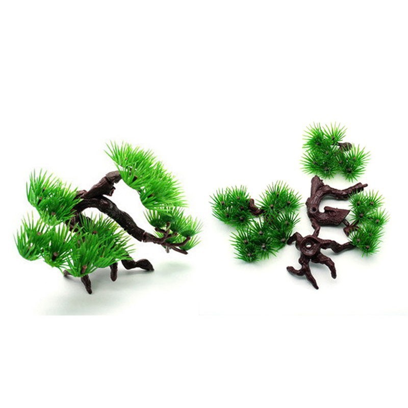 Factory Hotel Supplies Simulation Aquatic Plants Wholesale Aquarium Rockery Bonsai Accessories Simulation Pine Foreign Trade Hot Sale