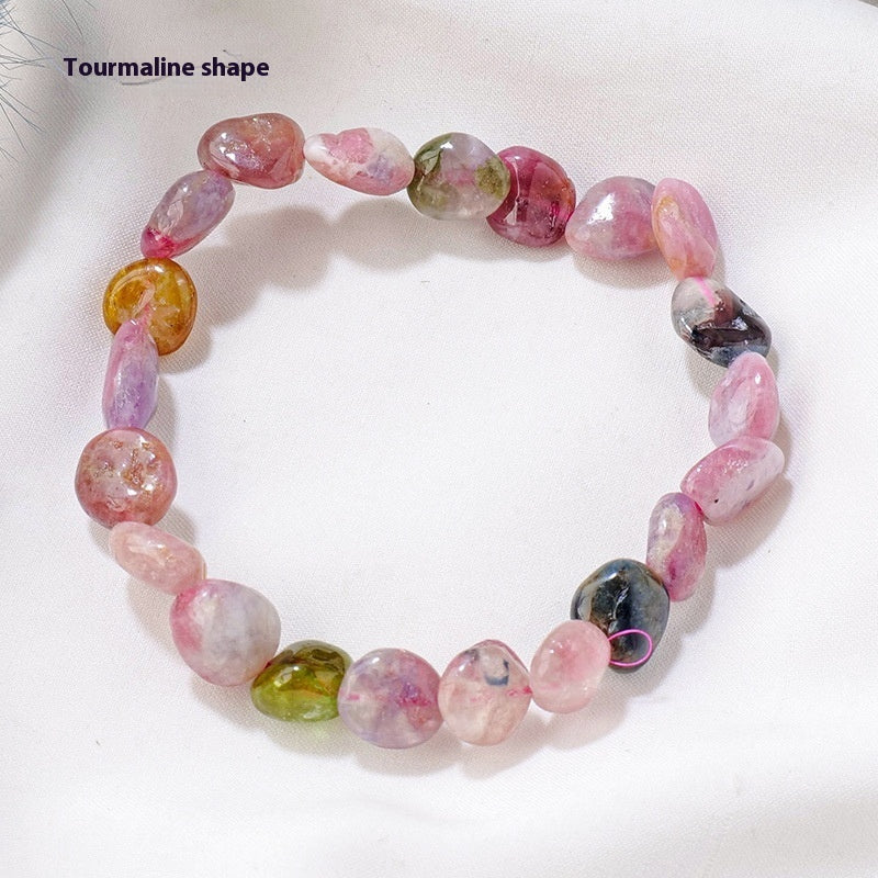 Natural Amethyst Large Particle Gravel Rolling Stone Bracelet