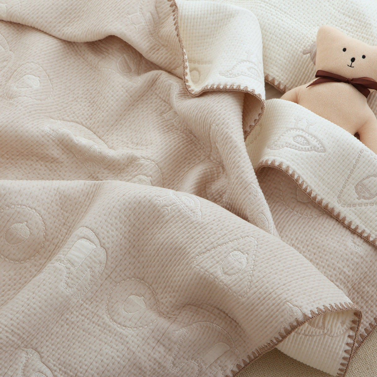Multifunctional 100% Cotton Baby Bed Sheet and Blanket