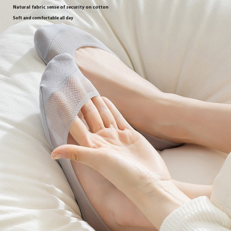 Pure Cotton Non-slip Tight Ice Silk Invisible Boat Socks