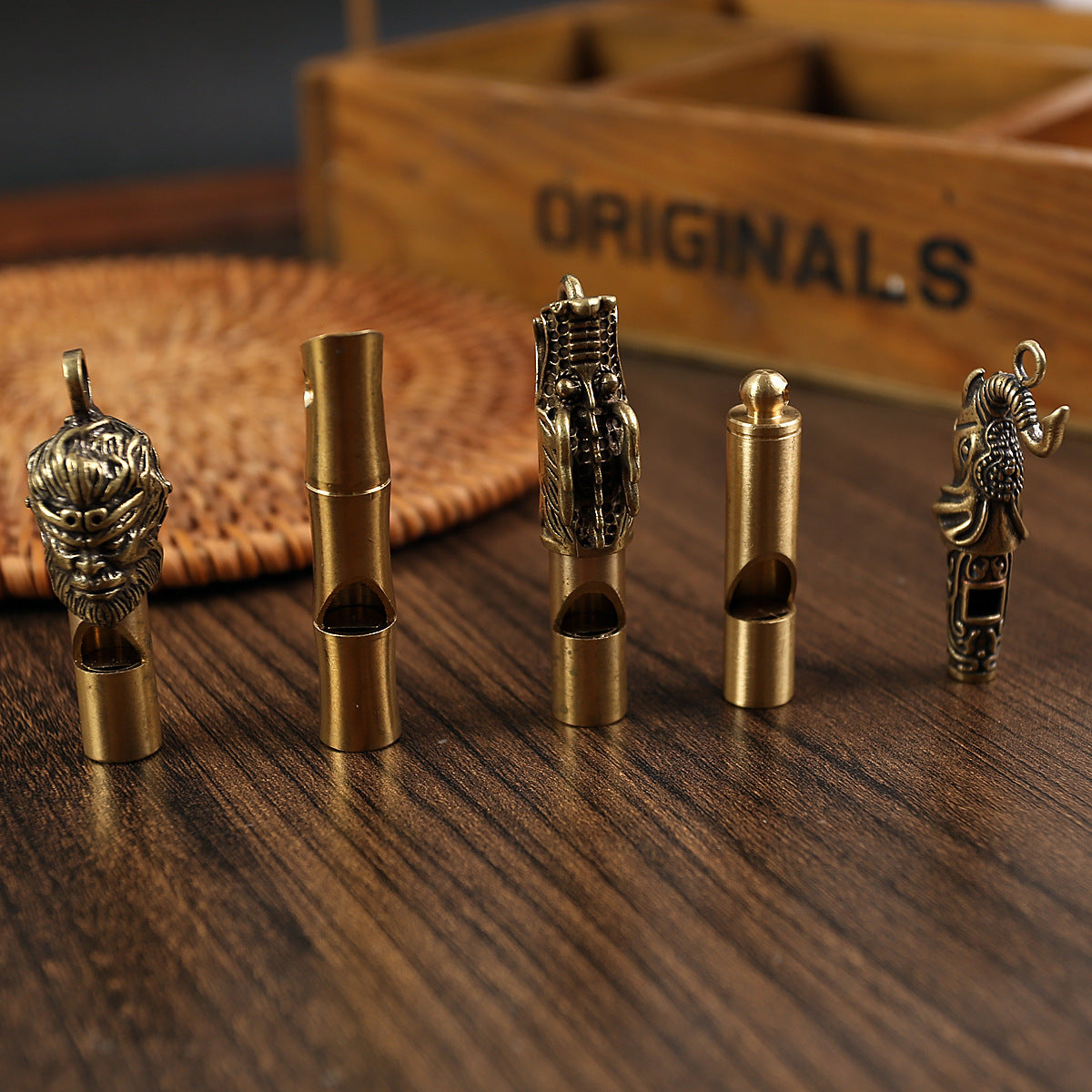 Outdoor Metal Brass Whistle Keychain Pendant