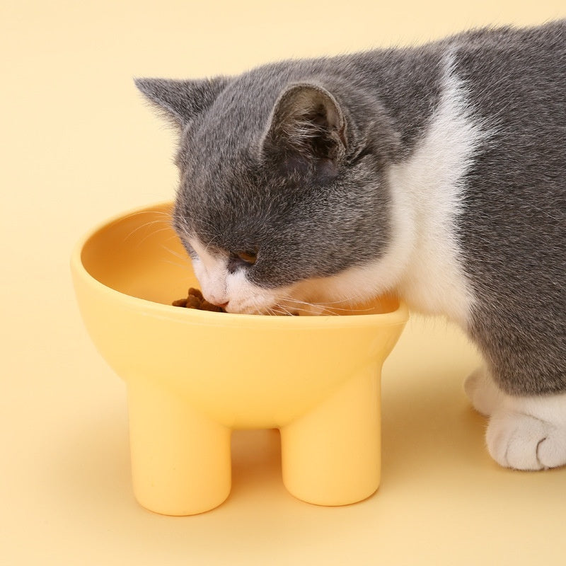 Pet Bowl Cute Cat Basin Double Bowl Neck Protection High Leg Anti-tumble