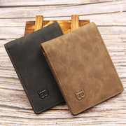 Men's Short PU Leather Wallet Embossed Vintage Style