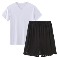 White Black V Neck