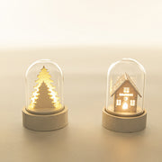 Christmas Decorations Luminous Wooden House Christmas Ornaments