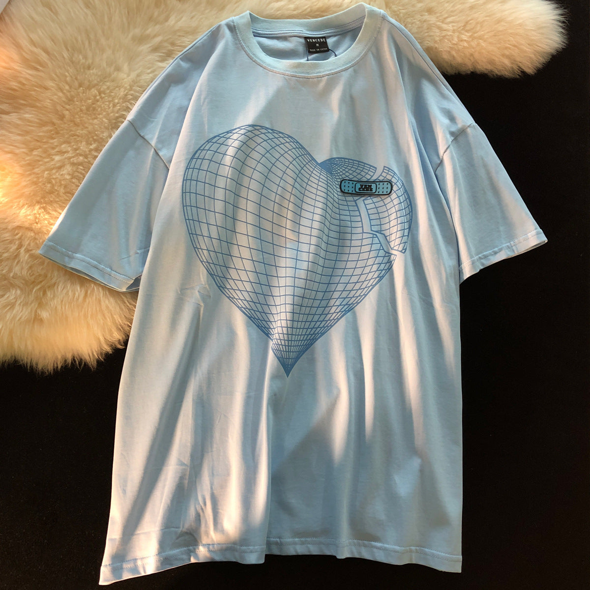 Love Short-sleeved T-shirt Women Early Spring New Design Sense Couple Half-sleeved