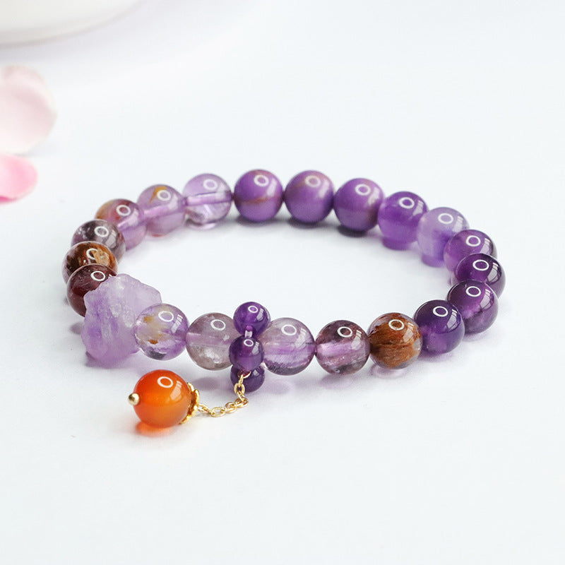 Natural Nine Purple Multi-treasure Crystal Bracelet Dragon Year